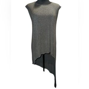 Forever 21 Gray Asymmetrical Sleeveless Tank, Size Medium